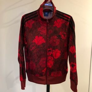 adidas red flower jacket